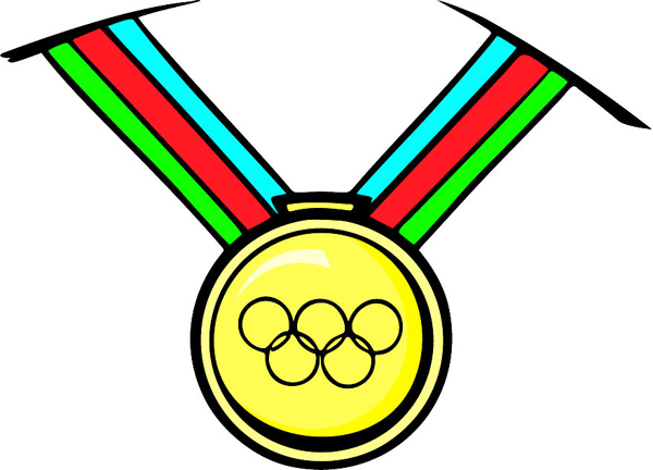 Olympic medal full color sports decal. Personalize on line. TRACK_FIELD_5C_05