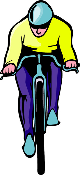 Bicycle rider full color action sports sticker. Personalize on line. TRACK_FIELD_5C_17