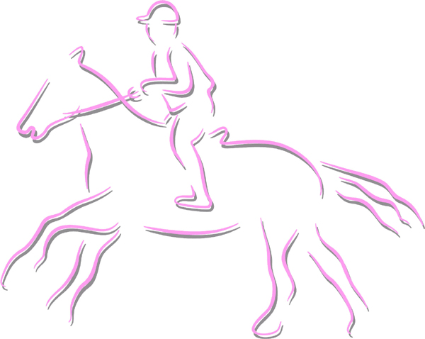 Horse and rider sports decal in color. Customize on line. sports-MISC_2C_123