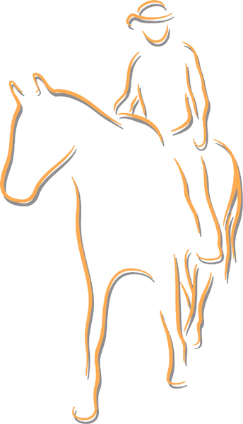 Horse and rider color sports decal. Personalize on line. sports-MISC_2C_131