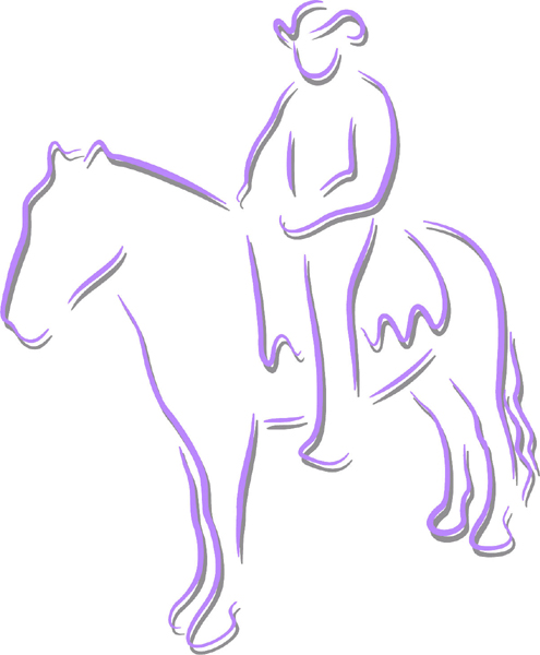 Cowboy on horse color sports decal. Personalize on line. sports-MISC_2C_135