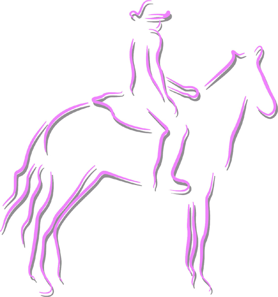 Horse and rider color sports decal. Personalize on line. sports-MISC_2C_139