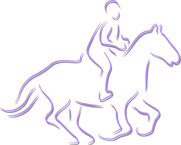 Horse and rider color action sports decal. Customize on line. sports-MISC_2C_141