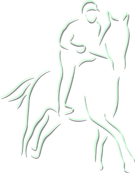 Horse and rider color sports sticker. Make it your own. sports-MISC_2C_145