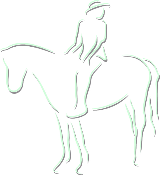 Lady horse rider color sports decal. Personalize on line. sports-MISC_2C_146