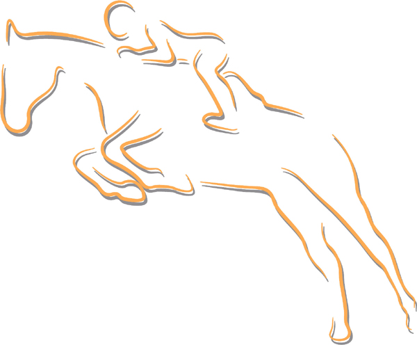 Horse and rider jumping color sports sticker. Customize on line. sports-MISC_2C_148