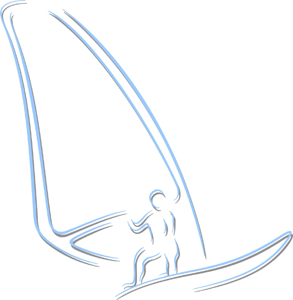 Sailboarding color sports sticker. Make it yours. sports-MISC_2C_92
