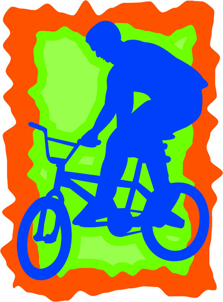 Bicycle rider full color sports sticker. Personalize on line. sports-MISC_3C_000