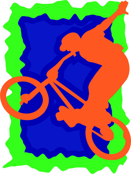 Bicyclist action full color sports decal. Personalize on line. sports-MISC_3C_007