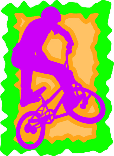 Bicycle rider full color sports action sticker. Customize on line. sports-MISC_3C_008