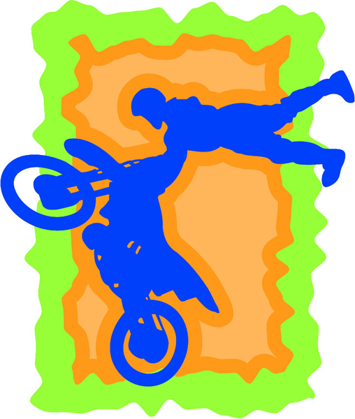Motorcycle action color sports sticker. Make it yours! sports-MISC_3C_011
