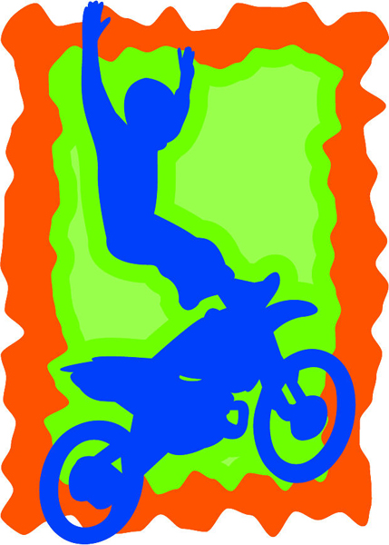 Motorcycle rider full color action sports decal. Customize on line. sports-MISC_3C_021
