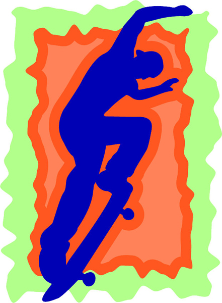 Skateboarding action full color sports decal. Personalize as you order. sports-MISC_3C_025