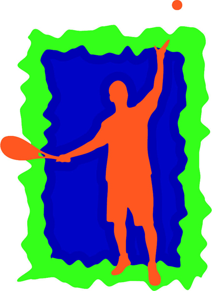 Tennis player full color action sports decal. Customize on line. sports-MISC_3C_059