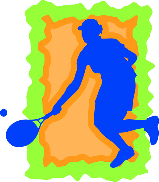 Woman tennis player full color action sports decal. Make it yours. sports-MISC_3C_066