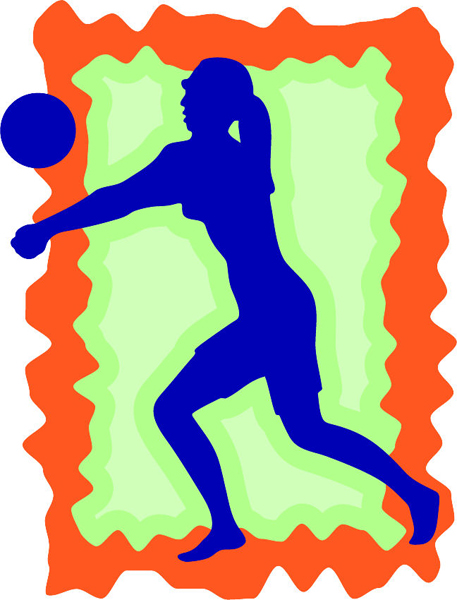 Lady volleyball player full color action sports decal. Customize on line. sports-MISC_3C_093