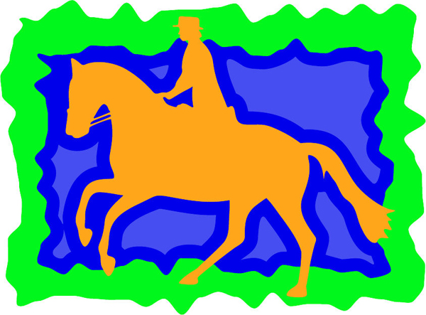 Horse and rider English style full color action sports decal. Personalize on line. sports-MISC_3C_095