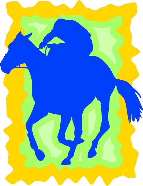 Horse racing full color sports sticker. Personalize on line. sports-MISC_3C_098