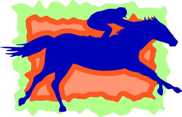 Race horse and jockey full color action sports sticker. Customize on line. sports-MISC_3C_100