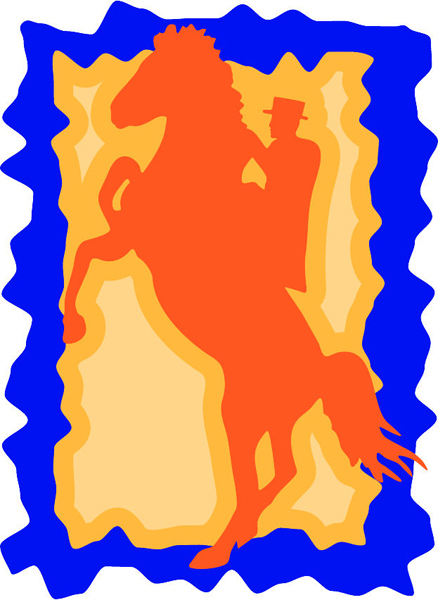 Horse and rider full color action sports decal. Customize on line. sports-MISC_3C_114