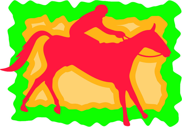 Horse racing full color action sports decal. Personalize on line. sports-MISC_3C_115