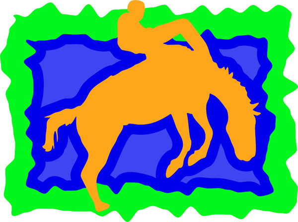 Bronc buster full color sports decal. Personalize on line. sports-MISC_3C_116