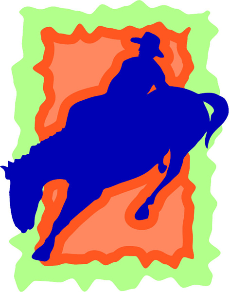 Bronc rider full color sports decal. Customize on line. sports-MISC_3C_121