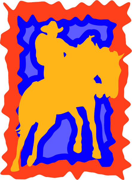 Bucking bronc and rider full color sports sticker. Make it yours. sports-MISC_3C_130