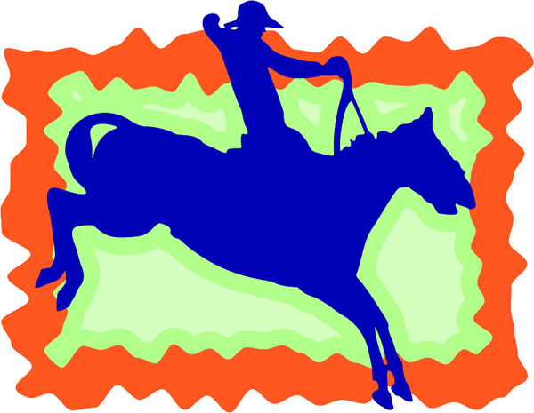 Bronc busting full color action sports decal. Customize on line. sports-MISC_3C_134