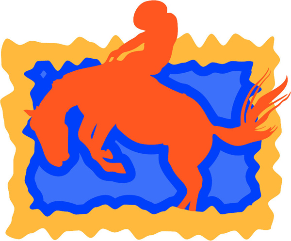 Bronc rider full color sports sticker. Customize as you order. sports-MISC_3C_147