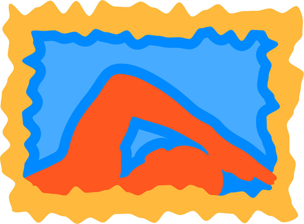 Swimmer full color action sports sticker. Customize on line. sports-MISC_3C_152