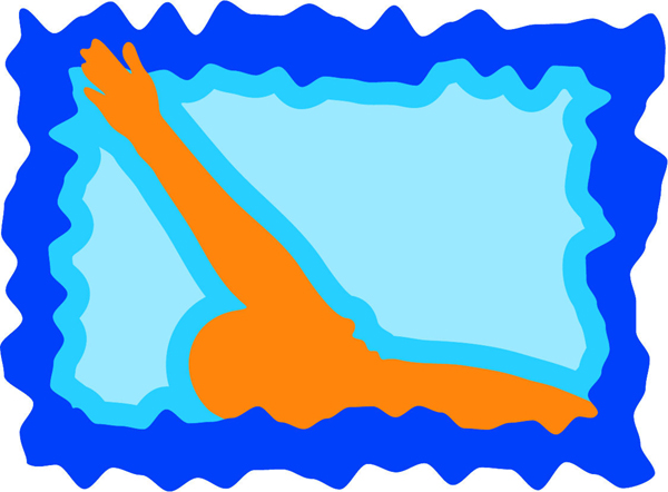 Swimmer full color sports sticker. Customize on line. sports-MISC_3C_164