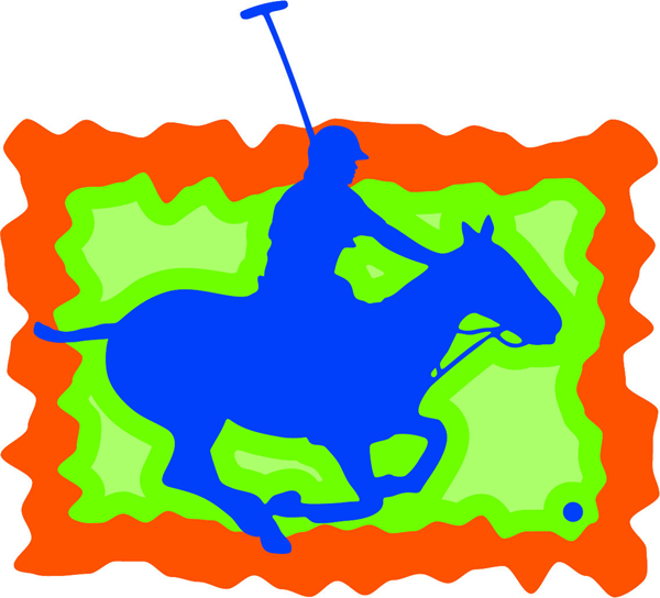 Horse polo full color action sports decal. Customize on line. sports-MISC_3C_174