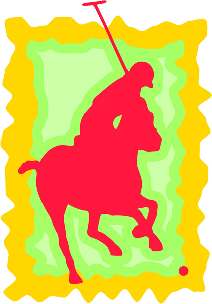 Horse polo sports sticker in full color. Personalize on line. sports-MISC_3C_175