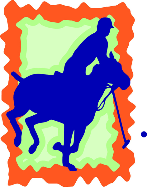 Horse polo action sports decal in full color. Customize on line. sports-MISC_3C_178