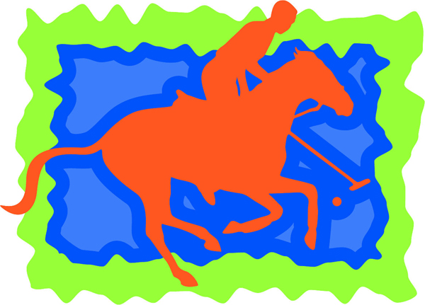 Horse polo full color sports sticker. Customize on line. sports-MISC_3C_180