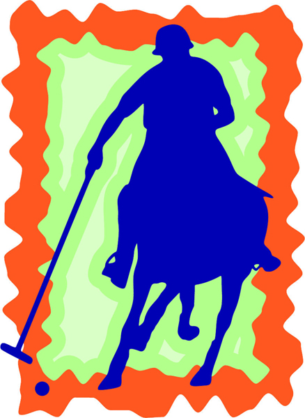 Horse polo full color action sports decal. Customize on line. sports-MISC_3C_185