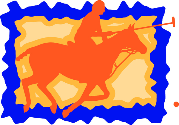 Horse polo full color sports sticker. Personalize on line. sports-MISC_3C_186