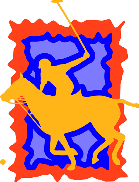 Horse polo full color sports sticker. Personalize on line. sports-MISC_3C_187