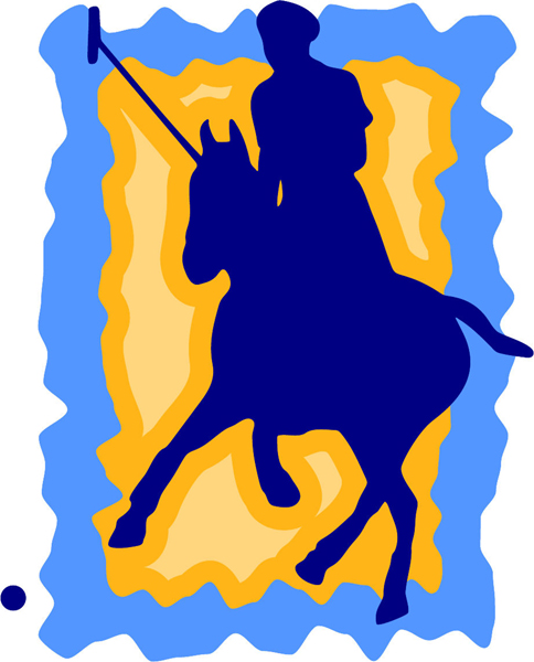 Horse polo full color action sports decal. Customize on line. sports-MISC_3C_188