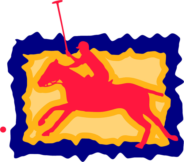 Horse polo sports sticker in full color. Customize on line. sports-MISC_3C_189