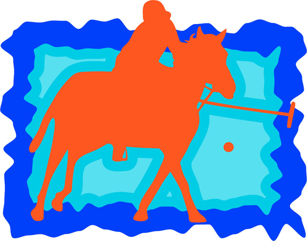 Horse polo full color action sports decal. Personalize on line. sports-MISC_3C_191