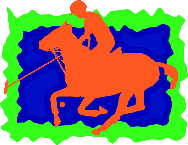 Polo horse and rider full color action sports decal. Personalize on line. sports-MISC_3C_197