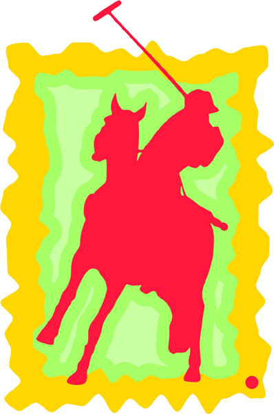 Polo player and horse sports sticker in full color. Make it your own. sports-MISC_3C_198