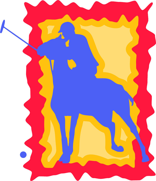 Polo playing horse and rider full color sports sticker. Make it your own. sports-MISC_3C_199