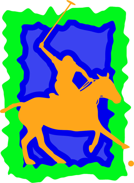 Polo playing horse and rider full color sports sticker. Make it yours! sports-MISC_3C_201