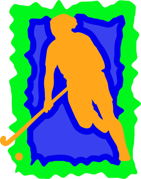 Hockey playing action full color sports sticker. Personalize on line. sports-MISC_3C_222