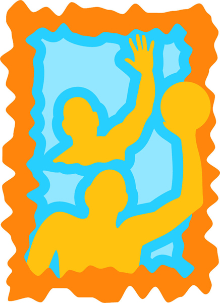 Water volleyball players full color sports decal. Customize on line. sports-MISC_3C_286