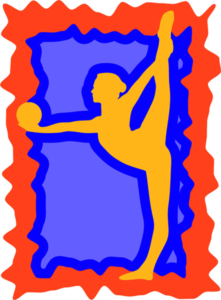 Gymnast graceful move full color action sports decal. Customize on line. sports-MISC_3C_341