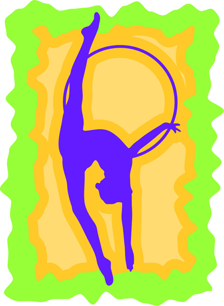 Lady gymnast full color sports sticker. Personalize on line. sports-MISC_3C_344